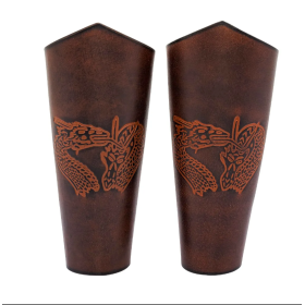 Genuine leather straps with embossed fantasy dragon design  - 1