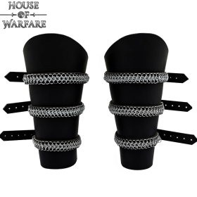 Ranger leather clamps with chainmail rows  - 1