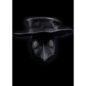 Conjunto de médico de la peste - Máscara y sombrero de cuero  - 1