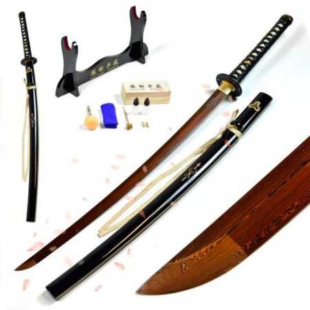 KILL BILL - HATTORI HANZO SWORD - HAND-FORGED AND BENT, SET - BLOOD DAMASCUS EDITION  - 1