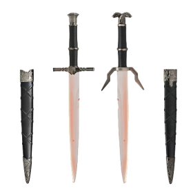 WITCHER - STEEL + SILVER DAGGER WITH SCABBARD (PACK OF 41612 & 41613)  - 1