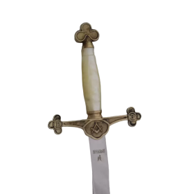 Flaming sword Masonic brass and nacre  - 2