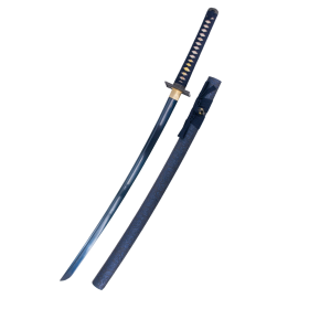 Functional Katana 104 cm Blue Damascus Steel Blade  - 2