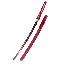 Functional Katana with 104 cm red apricot steel blade  - 2