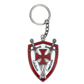 Keychain, Templar Shield with Swords  - 1