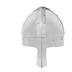 copy of Norman nasal steel medieval helmet with 16 gauge leather lining  - 1