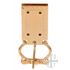 Hebilla de cinturón con grabado, latón galvanizado  - 1