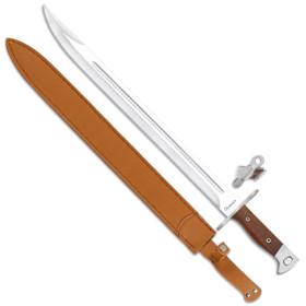 Bayoneta de acero inoxidable pulido (hoja de sable) 39,5/51cm  - 2