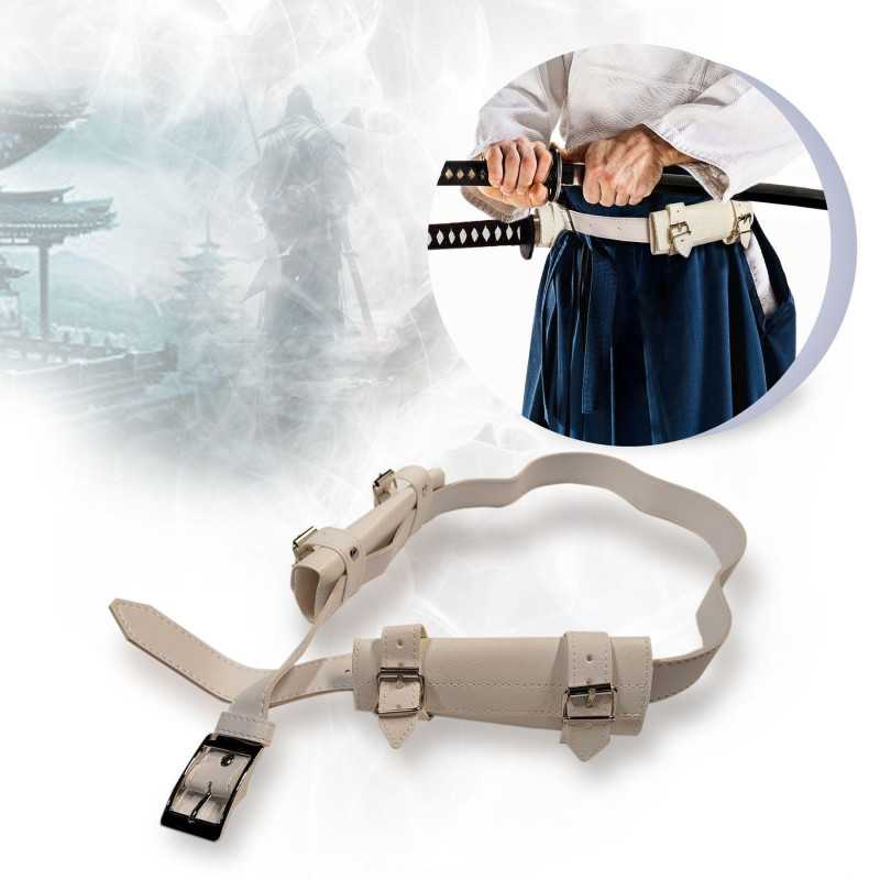 Belt sword holder for 2 left and right swords, white Details Belt...