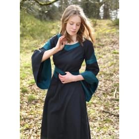 Vestido Medieval com Cinto, Bliaut Konstanze, azul escuro  - 1