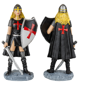 Figura de resina de los Caballeros Templarios con Escudo y Espada  - 1