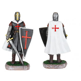 Figura de resina dos Cavaleiro Templário com escudo e espada  - 1