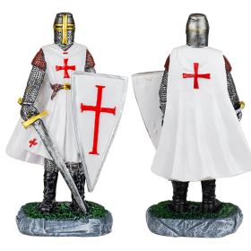 Knights Templar resin figure with shield and sword - 1