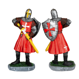 Knights Templar resin figure with shield and sword, 8cms  - 1