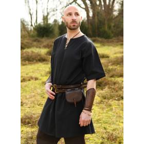 Jasper Medieval Tunic, Short Sleeve, Black  - 1