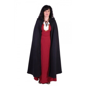 Black unisex medieval hood  - 1
