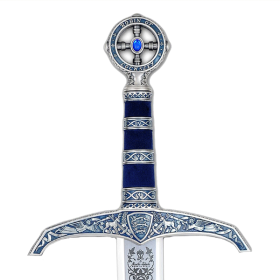 Espada Robin Hood, prateada, esmaltada azul, Marto  - 1
